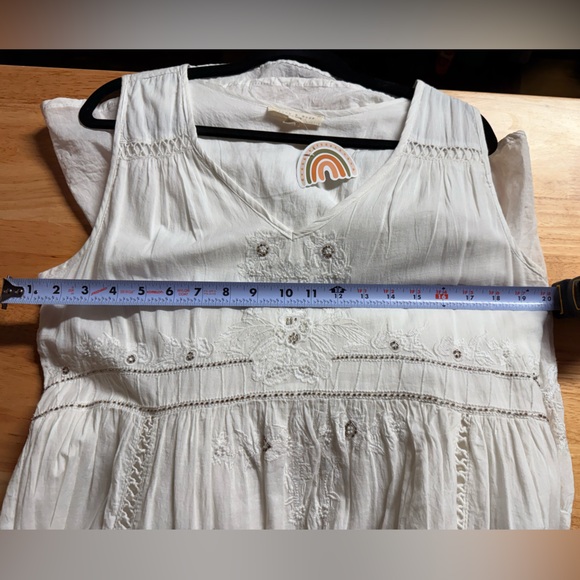 Flint & Moss (Anthropologie) wedding, beach dress Boho hippie size Large white - Picture 6 of 6